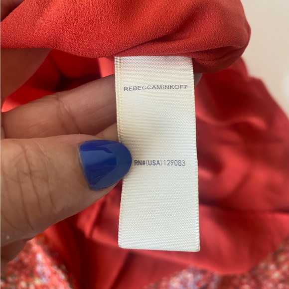 Rebecca Minkoff Womens Long Sleeve Cold Shoulder Floral Dress Red - Picture 10 of 11